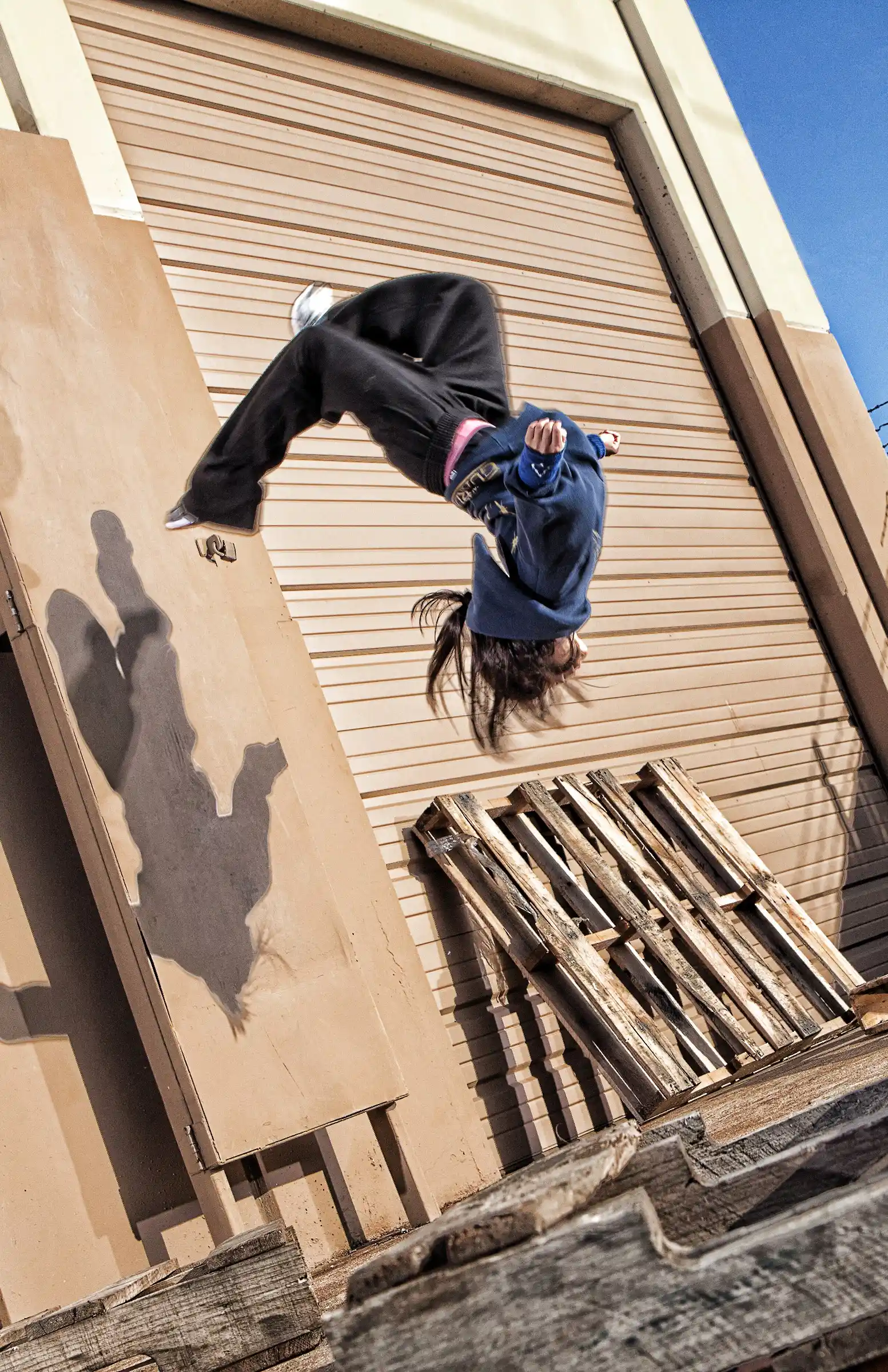 Kids doing a wall flip in San Jose
